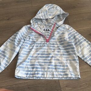 GAP Blue and White Striped raincoat
